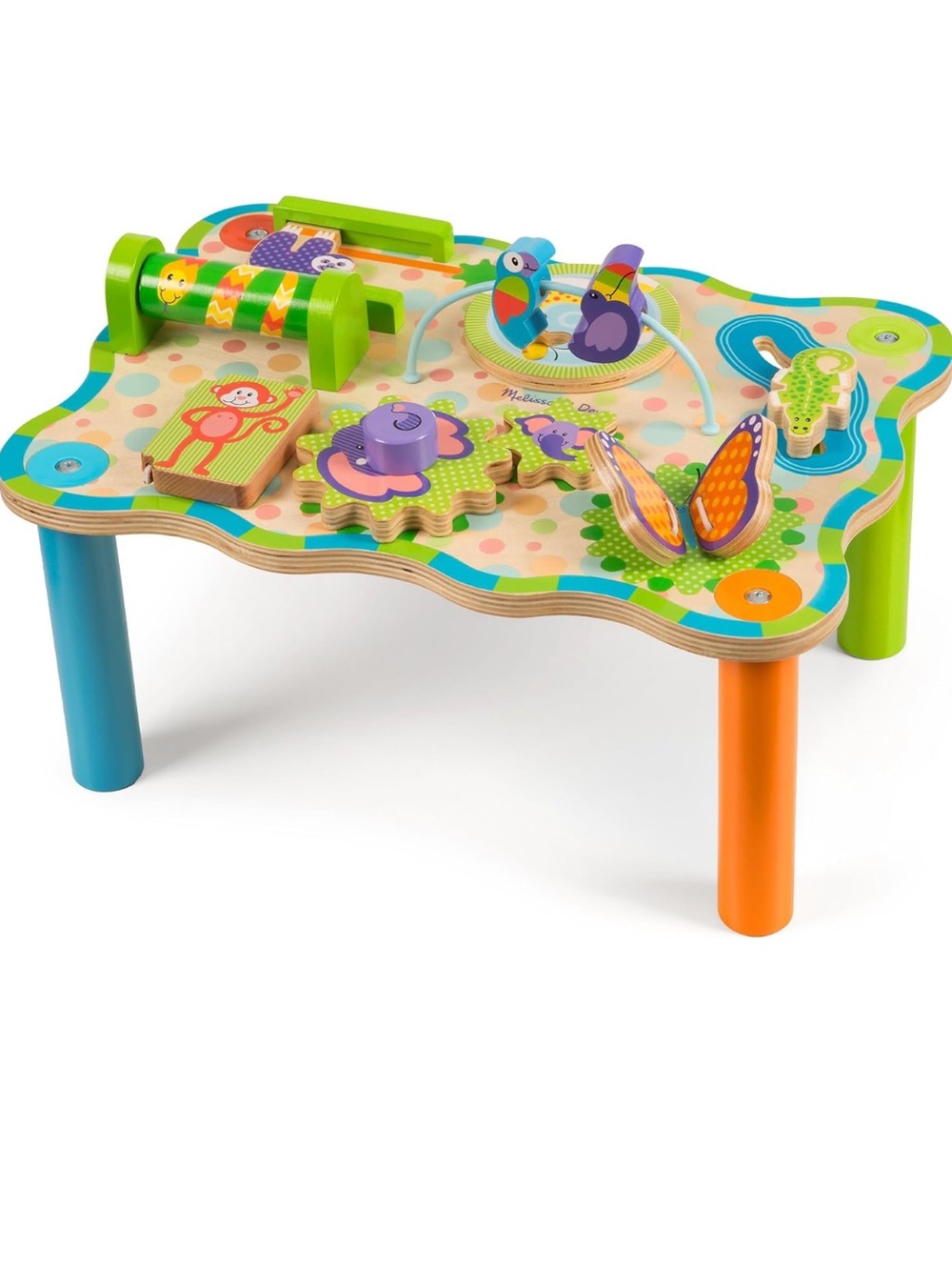 Melissa & Doug Bright Green, Blue, Orange, Purple Activity Play Table